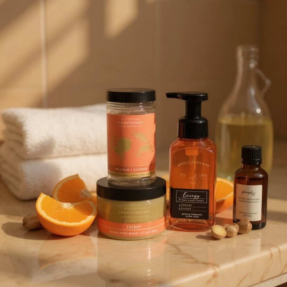 Bath & Body Works Aromatherapy Energy Orange + Ginger 3-Piece Set